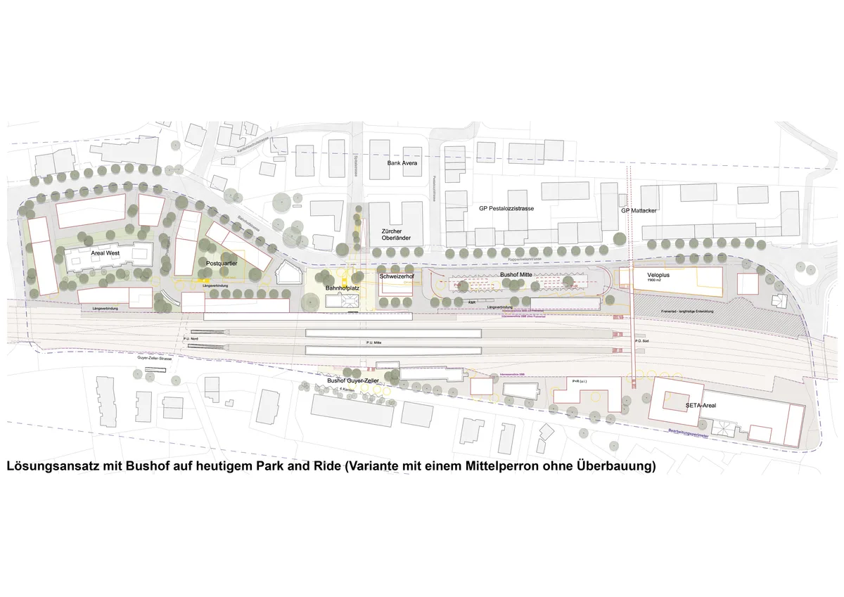 Ein Visualisierungsplan eines Bahnhofareals. 